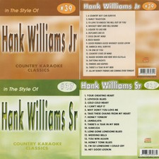 HANK WILLIAMS COUNTRY KARAOKE CLASSICS 2 CD G VOL-37 39 NEW IN PLASTIC 17 TRACKS