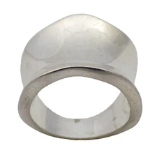 NM STERLING SILVER MODERN 16.5MM CHUNKY SIZE:6.25 CONCAVE RING 7.7GR #3197