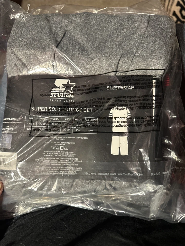 Starter Black Label Base Layer Top XL Short  Sleeve Crew & Bottom Sleepwear Set. - Image 2 of 2