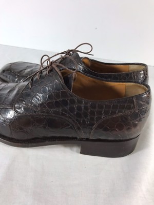 BALLY Oxford Brown Alligator Mens Shoes 91/2US Made in Italy  display picture 1