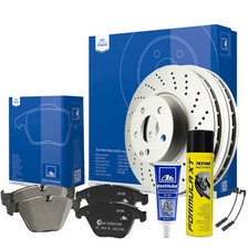 ATE Bremsensatz + Plastilube + Bremsenreiniger GELOCHT +  WK MERCEDES SL R230 31