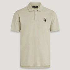 Image of BELSTAFF MONITOR MICRO PIQUE COTTON POLO SHIRT ECHO GREEN SMALL RRP £110 BNWT