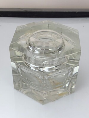 Crystal Ink Well Hexagon Shape 87 x 87 x 86mm in (e208)