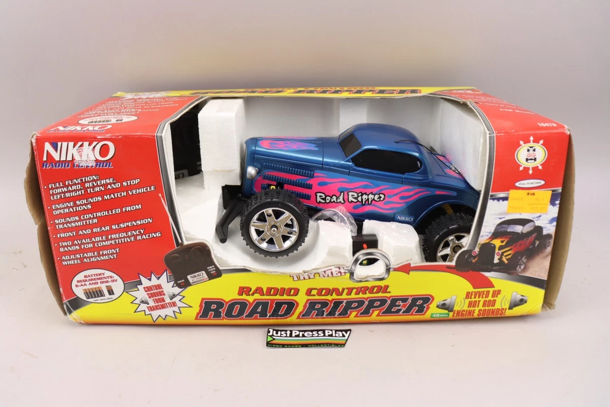 Vintage 90's Nikko Radio Control Road Ripper Hot Rod Blue w/ Pink