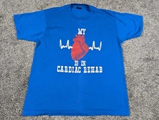 Screen Stars Best Shirt Mens XL Blue Single Stitch Made in USA Cardiac Rehab GA