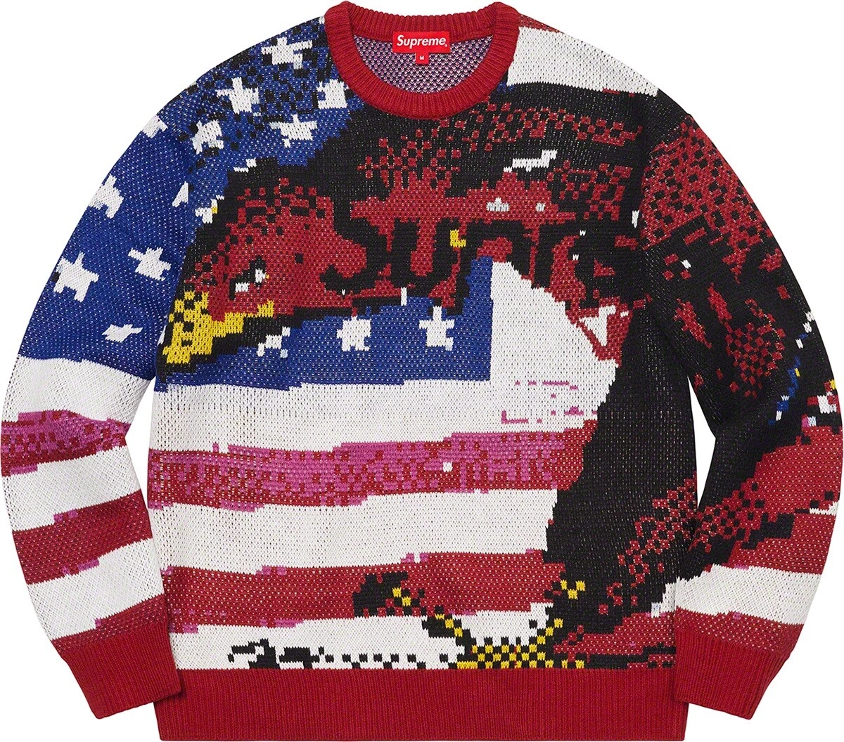 SUPREME UGLY CHRISTMAS SWEATER (DIGITAL FLAG) MENS MEDIUM BRAND NEW