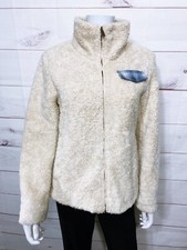 Pendleton Womens Faux Fur Jacket Size S Beige Full Zip Pockets Long Sleeve