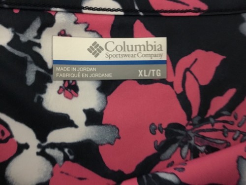 Columbia Women's PFG Black Tropical Pink and White Floral Sleeveless Dress Sz XL - Picture 7 of 8