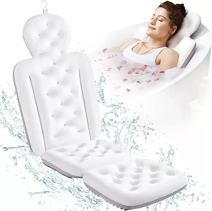 Luxurious Thick Full Body Bath Pillow with Laundry Bag for Ultimate Bathtub Comfort