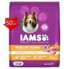 IAMS Healthy Aging Chicken and Whole Grain Flavor Senior Dry Dog Food - 15lbs 2.47 per pound
