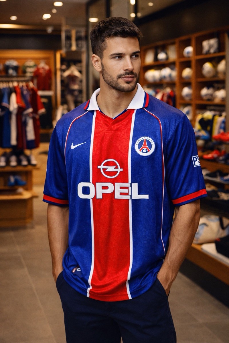 Vintage Nike PSG 1998 1999 Home Jersey Opel Paris Saint-Germain Sz