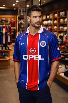 Vintage Nike PSG 1998 1999 Home Jersey Opel Paris Saint-Germain Sz