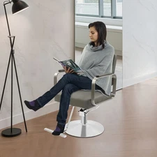 360° Rotating Barber Chair Floor Standing Adjustable Hair Salon Barber Chair US