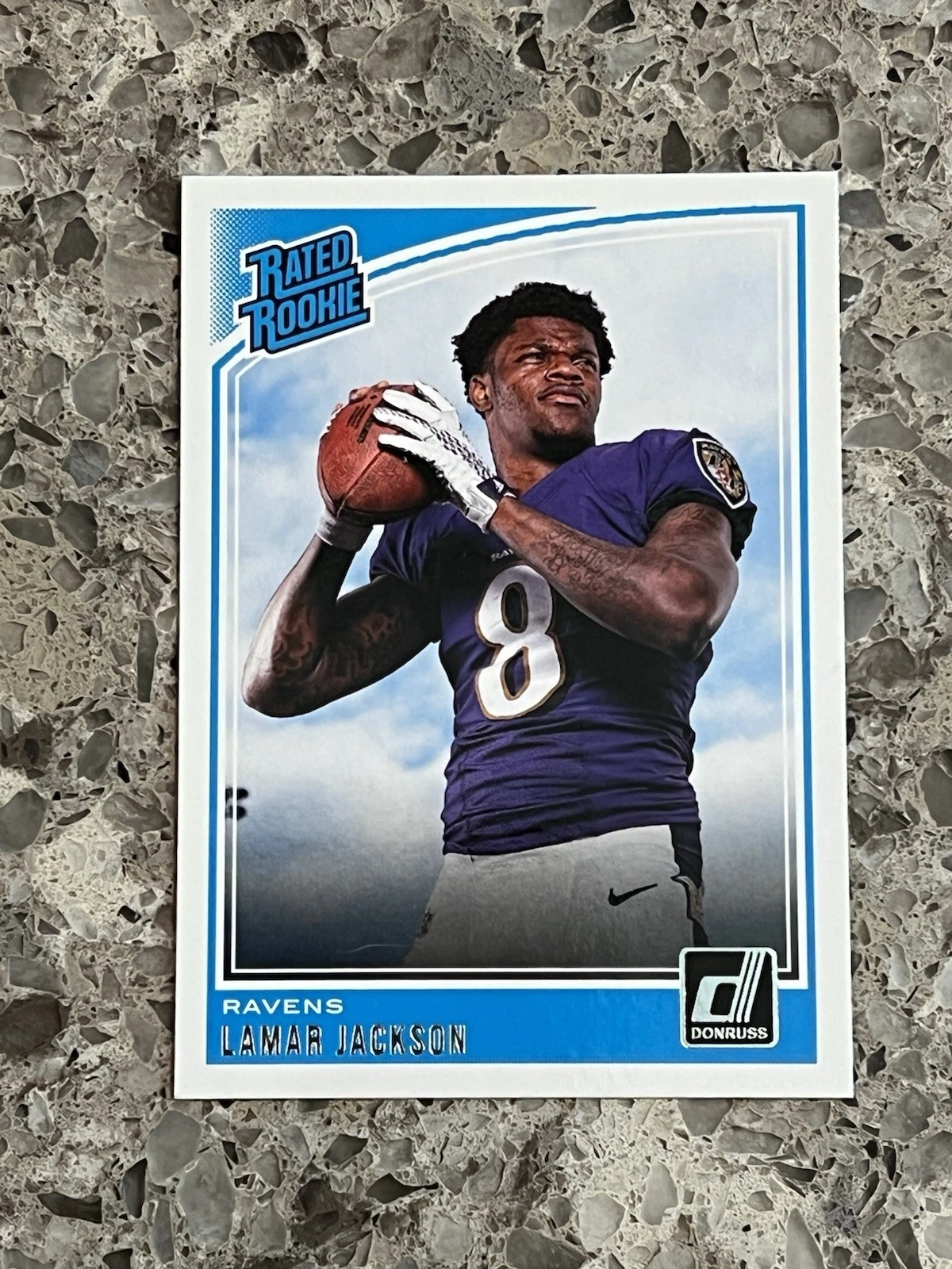 Lamar Jackson Panini Donruss #317 Black Die-Cut Press Proof 1/1
