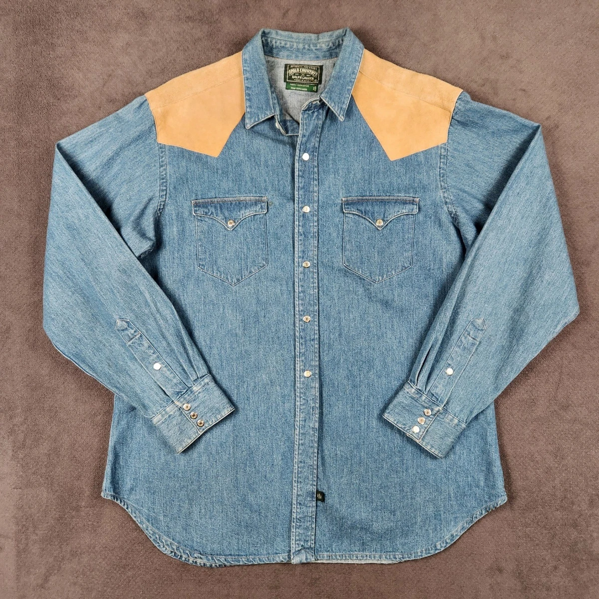 Polo Ralph Lauren Suede Casual Button-Down Shirts for Men for sale 