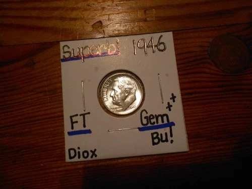 1946 Roosevelt Dime Gem BU++ SUPERB!!! Full Torch!!! NICE TONING!!!!