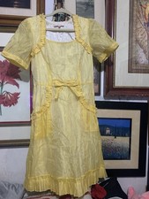 Vintage Betsey Johnson  yellow Dress sz 8 cosplay RARE