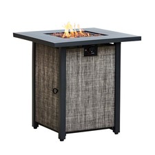 Garden Fire Pit Outdoor Gas Large 71cm Table Lava Rocks Metal Brown Teamson