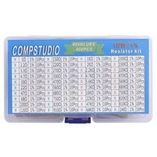 1/2W 1% 40 Values 400pcs Resistor Assortment Kit 1/2 Watt Metal Film 