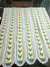 hand crocheted baby blanket girl