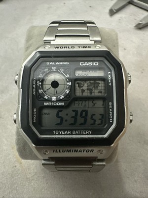 Casio World Time WR100M AE-1200WH NOS Watch
