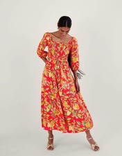 Monsoon Pippa Printed Midi Summer Dress Sz 24 Uk RRP £125