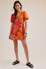 NWT Anthropologie Farm Rio Marbella Wrap Mini Dress size L