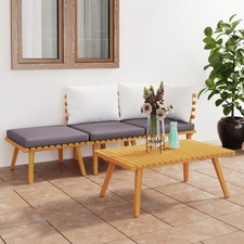 Garten-Lounge-Set Lounge Sitzgruppe Gartengarnitur mit Kissen Massivholz Akazie