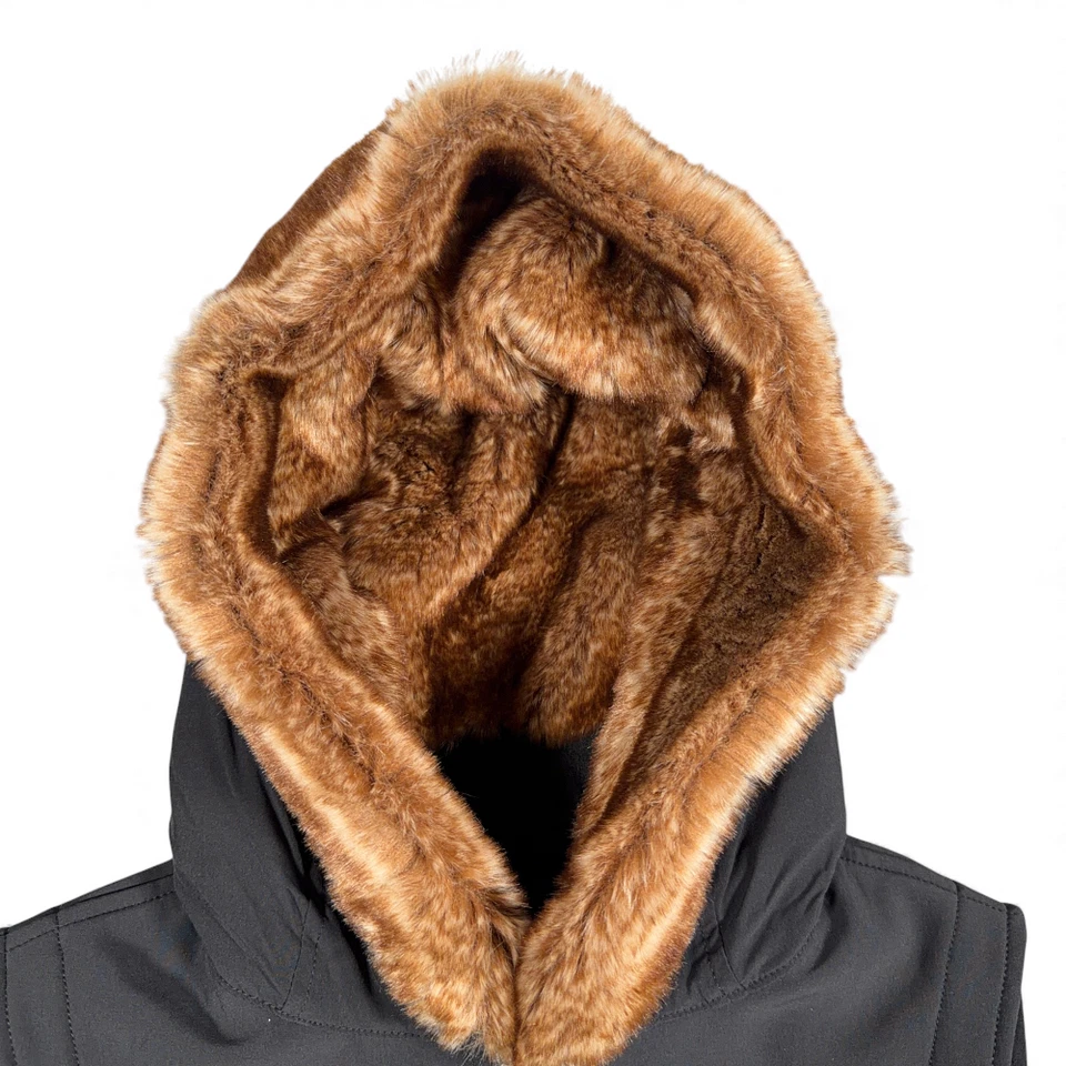 Chaleco Marmot Mujer PEQUEÑO Negro Con Capucha Imitación Piel Exterior Gorpcore Softshell Sudadera con Capucha Foto 3 de 4