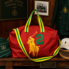 Vintage Polo Ralph Lauren Red Nylon Duffle Gy...