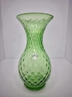 Vintage Blenko Glass 5904 Diamond Optic Vase In Spring Green 10.25” W/label