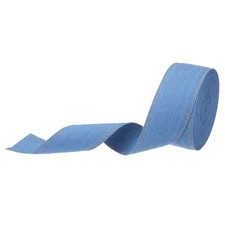 1.6 Inch Denim Fabric Ribbons, 5 Yards Denim Bow Jean Ribbon, Marine Blue 40mm