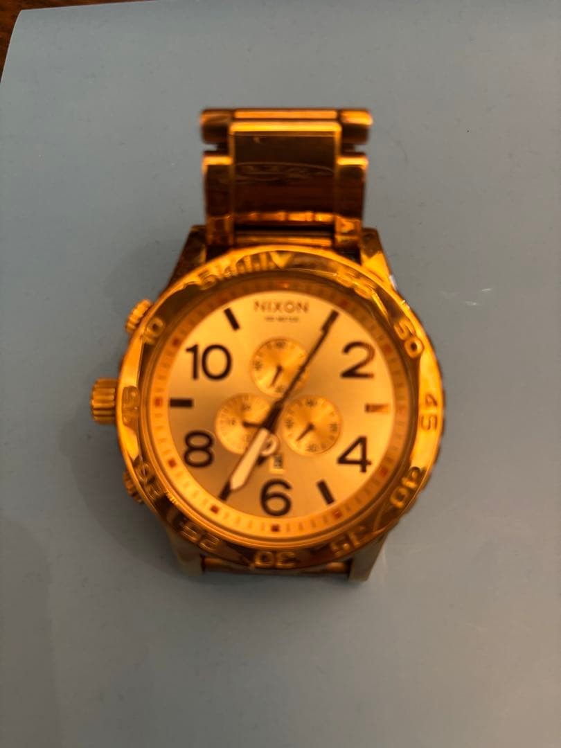 NIXON 51-30 Chrono Analog Watch Pink Gold Battery Operated Used image 2