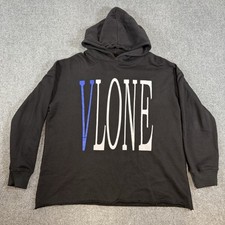 VLONE Staple Hoodie Mens 2XL Black Blue Streetwear Skater Hip Hop Baggy USA Made