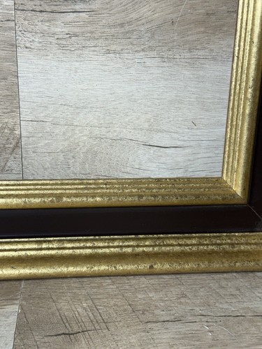 Vintage Classic Gallery Style Art Frame Gilded Gold Deep Brown Wood - Picture 7 of 21
