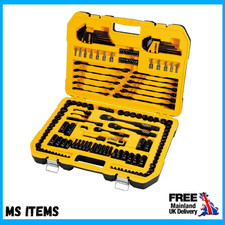 DEWALT 184 Piece Mechanics Tool Kit Spanner Socket Set Ratchet Black Chrome NEW