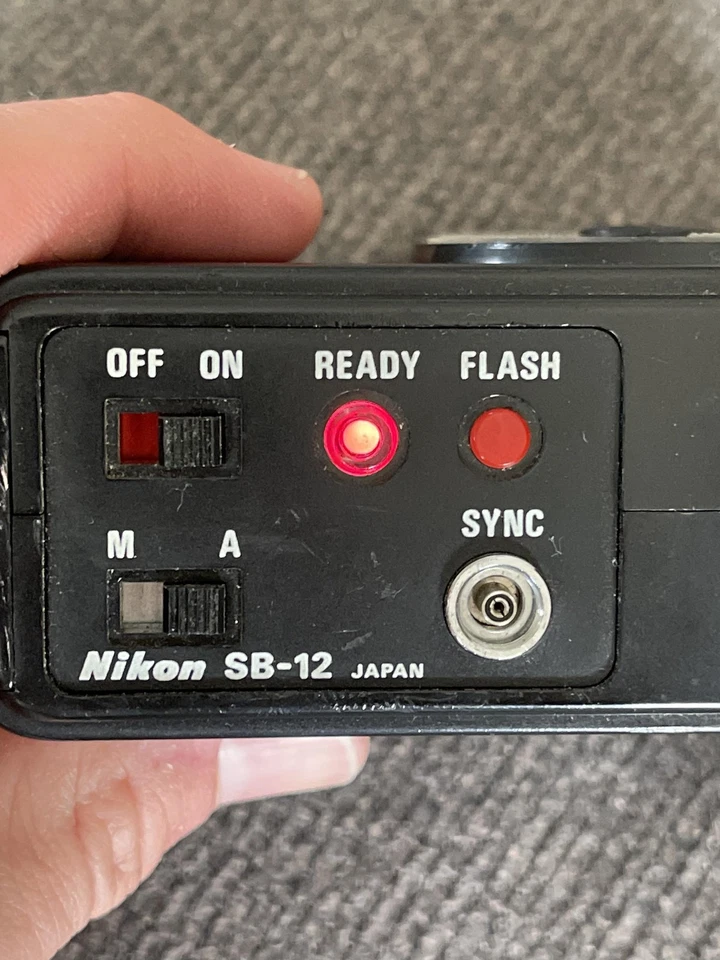Flash de cámara Nikon Speedlight SB-12 de colección Japón película de montaje en zapata SLR sincronización automática Foto 2 de 4