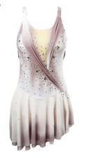 Ice skating dress Competition Figure Skating Twirling Costume white dyeing