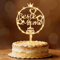 Cake Topper Beste Mama Tortendeko Holz Mit LED Lichterkette FüR Muttertag