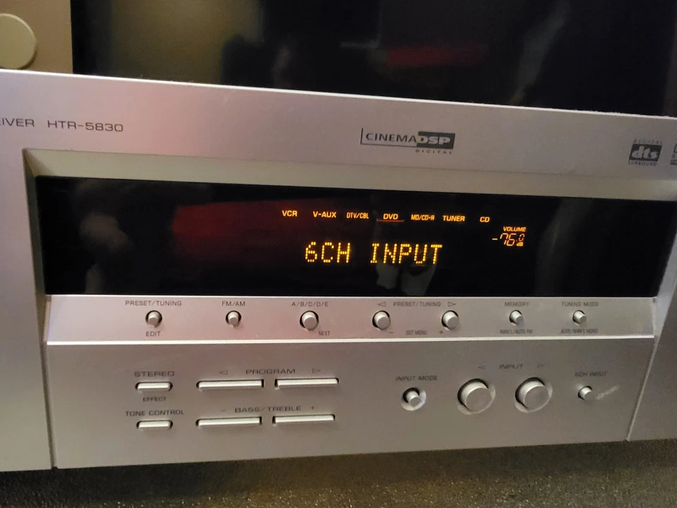 Yamaha HTR-5830 5.1 Channel Home Theater AV Receiver Silver - No Remote - Tested - Image 2 of 4