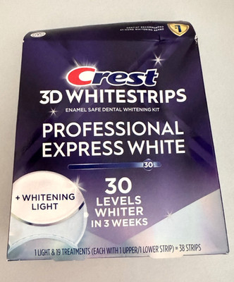 3D Whitestrips Professional Exspress  Teeth Whitening Strips 19 Treatments+LIGHT