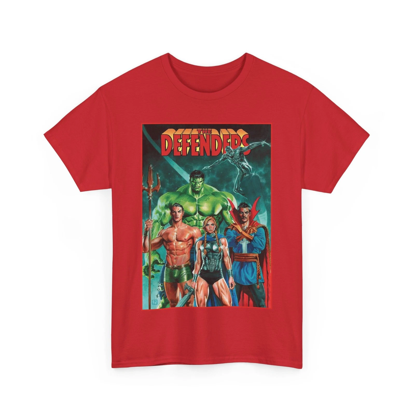 Defenders T-Shirt - Dr Strange, Valkyrie, Hulk, Namor, Silver Surfer - Marvel
