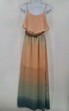 Maurices Women's sleeveless Maxi Dress with an Ombré Chevron pattern Size S.