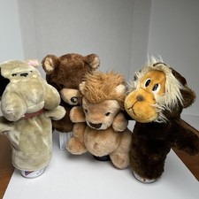 4 Vintage Hand Puppets by Russ, Dakin,  Graphics Richard 80  s Stuffed Plush 11  