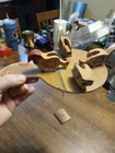 Vintage Handmade Wood Pecking Chicken  Carved Paddle Toy, Rare Folk Art — photo 5