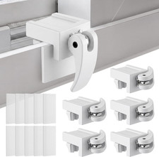 5 Pack Window Locks with 10 Protective Washers, Compatible with Horizontal and V