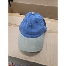 Two Tone Baseball Cap Blue Tan Dad Hat Unstru...