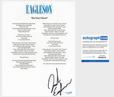 Jade Eagleson 'She Don't Know' Signed Lyric Sheet Country Singer ACOA