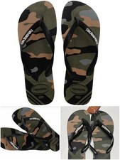 Havaianas Classic Men's Camo Green Black Tan Flip Flop Size 9/10 New NWT