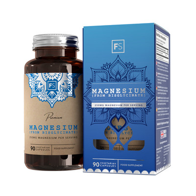 Magnesiumglycinat Ergänzung | 90 Kapseln 250 mg | Made in UK